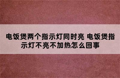 电饭煲两个指示灯同时亮 电饭煲指示灯不亮不加热怎么回事